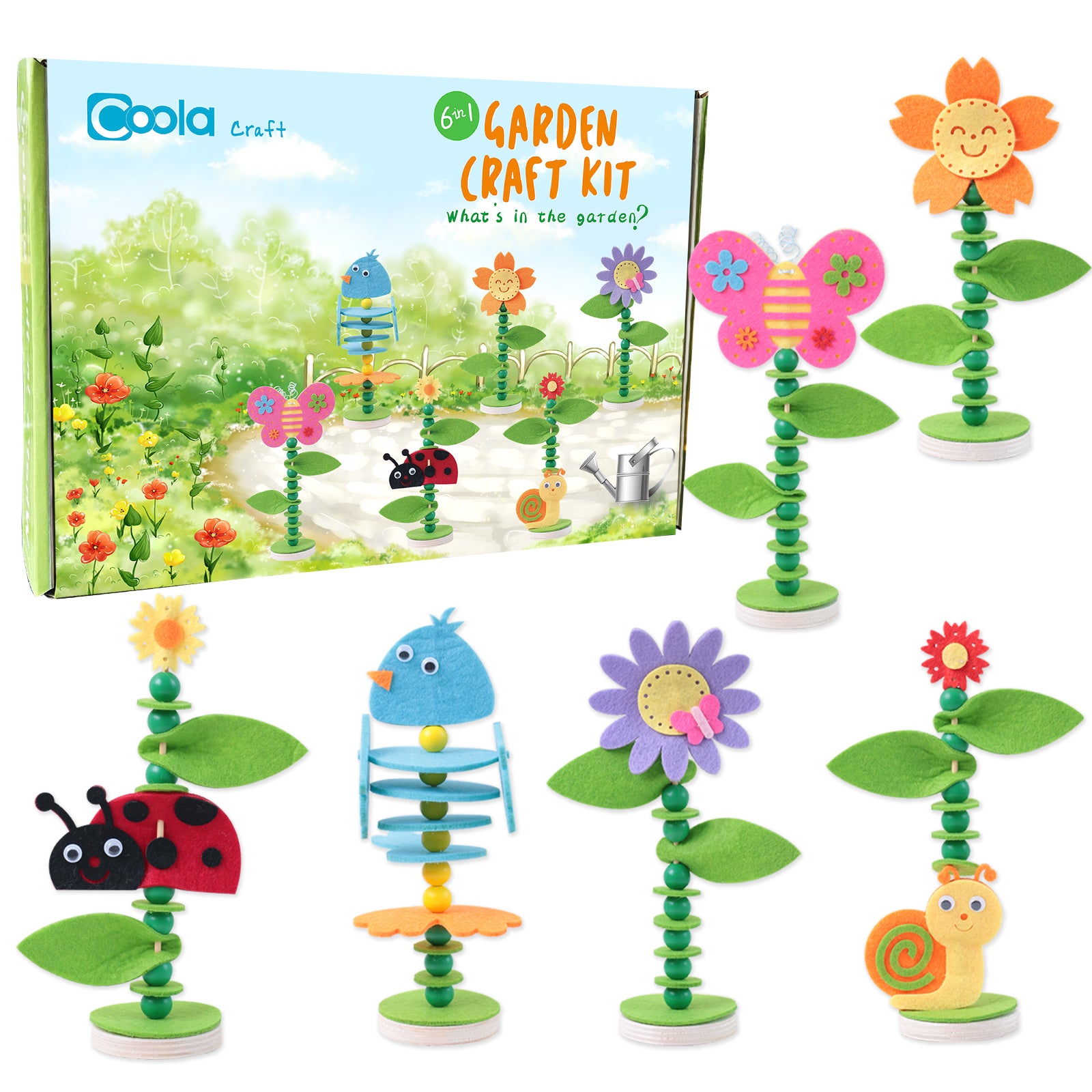 Coola Crafts for Kid Ages 4-8, 8PC Toddler Crafts, Animal Craft Kit  Including Fox/Ladybug/Hedgehog/Rabbit/Tree/Squirrel/Owl/Mushroom,Art &  Craft kit