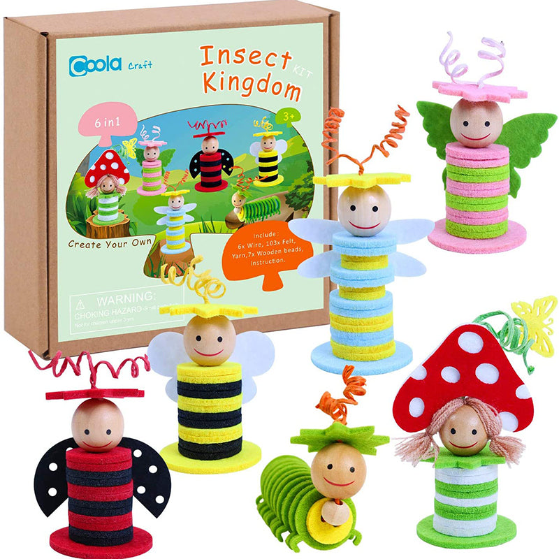 Coola Crafts for Kid Ages 4-8, 8PC Toddler Crafts, Animal Craft Kit  Including Fox/Ladybug/Hedgehog/Rabbit/Tree/Squirrel/Owl/Mushroom,Art &  Craft kit